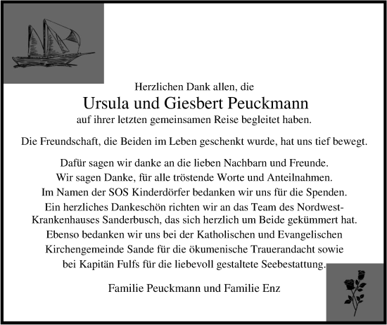 Traueranzeige von Giesbert Peuckmann von WZ/JW/AH