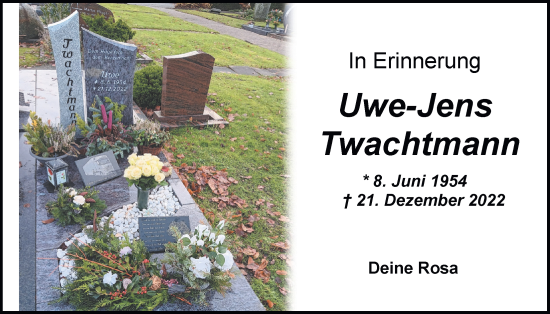 Traueranzeige von Uwe-Jens Twachtmann von Nordwest-Zeitung