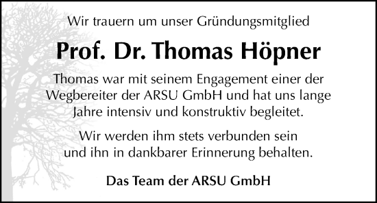 Traueranzeige von Thomas Höpner von Nordwest-Zeitung