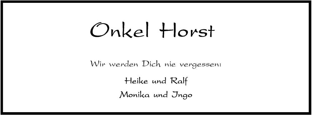  Traueranzeige für Horst Figger vom 01.04.2023 aus WZ/JW/AH