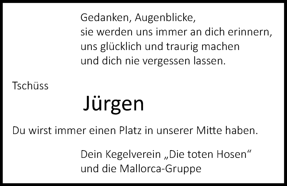  Traueranzeige für Jürgen Wohlers vom 14.04.2023 aus Nordwest-Zeitung