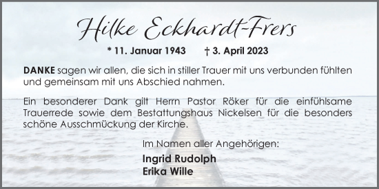 Traueranzeige von Hilke Eckhardt-Frers von Nordwest-Zeitung