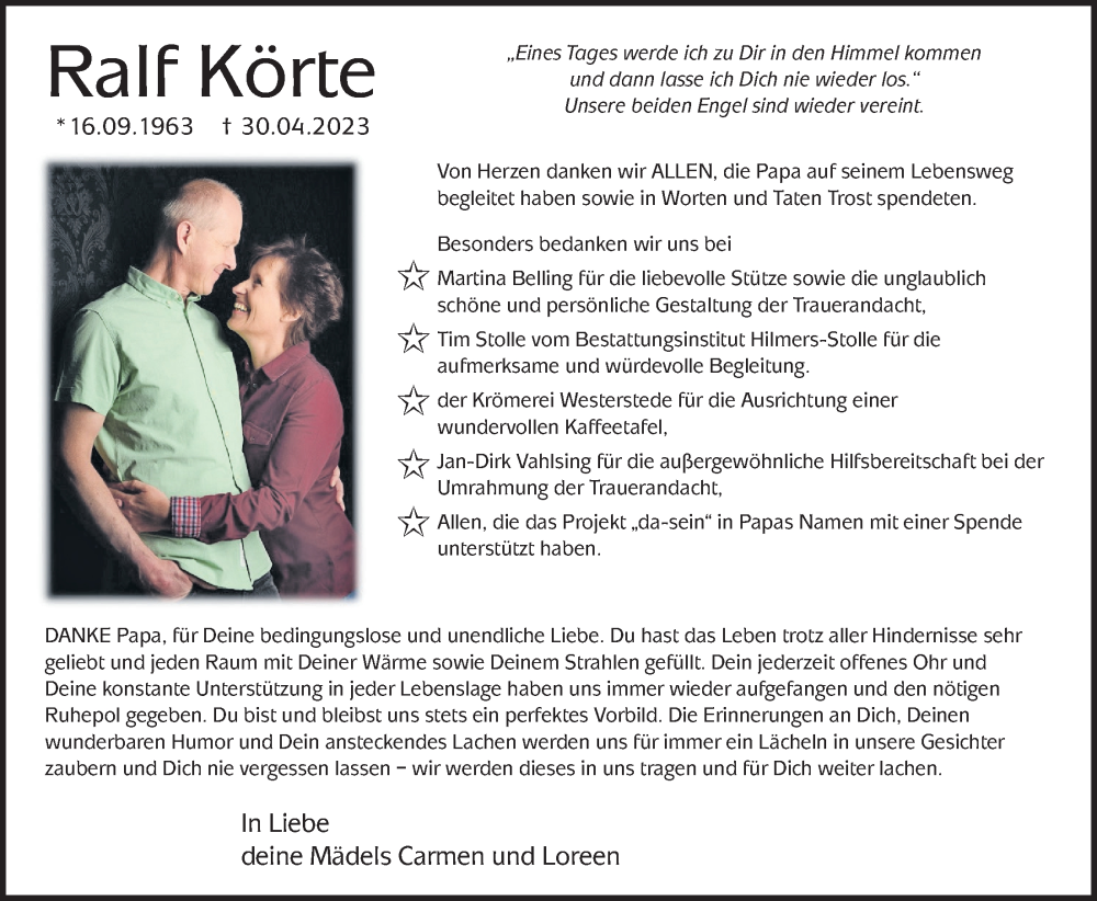 Traueranzeigen von Ralf Körte nordwesttrauer.de