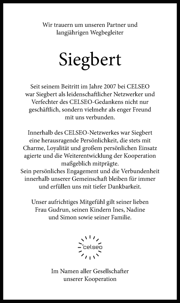  Traueranzeige für Siegbert Schmidt vom 09.09.2023 aus Nordwest-Zeitung