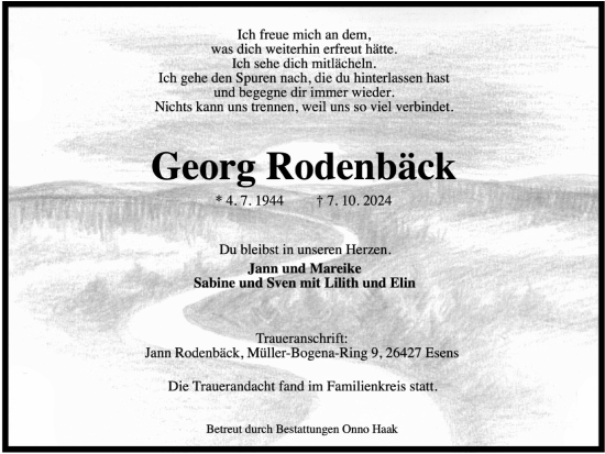 Traueranzeige von Georg Rodenbäck von WZ/JW/AH