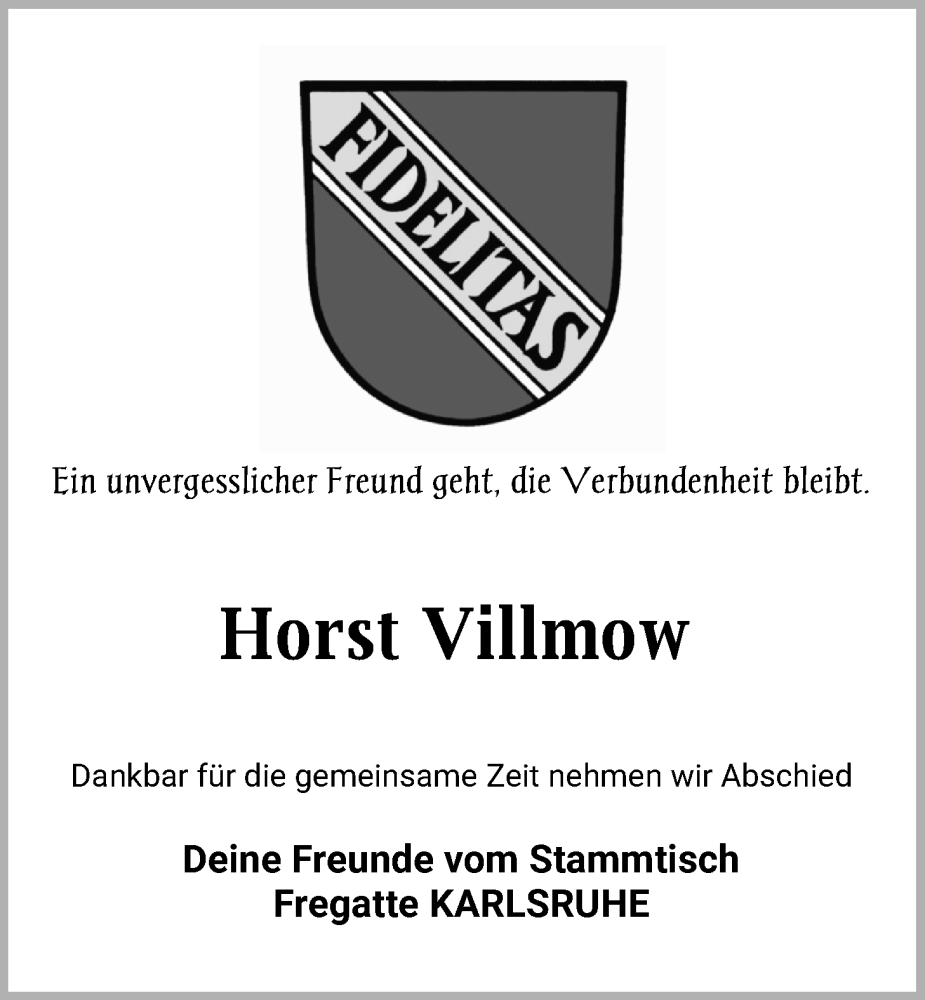  Traueranzeige für Horst Villmow vom 19.10.2024 aus WZ/JW/AH