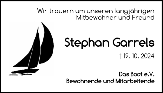 Traueranzeige von Stephan Garrels von Emder Zeitung