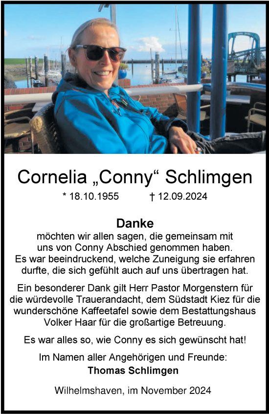 Traueranzeige von Cornelia Schlimgen von WZ/JW/AH