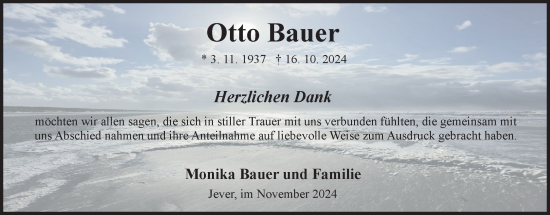 Traueranzeige von Otto Bauer von WZ/JW/AH