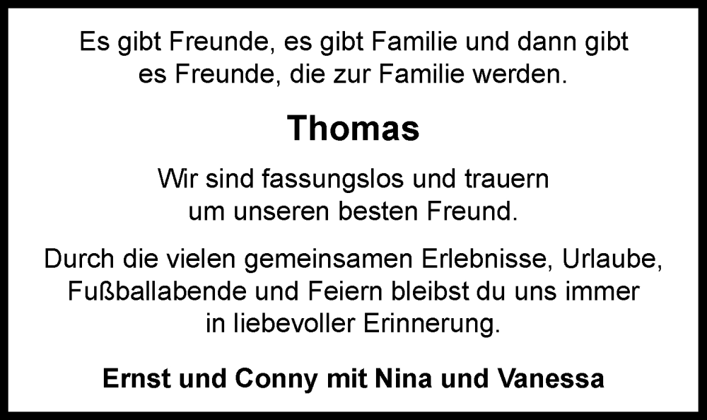  Traueranzeige für Thomas Schwalm vom 09.11.2024 aus Nordwest-Zeitung