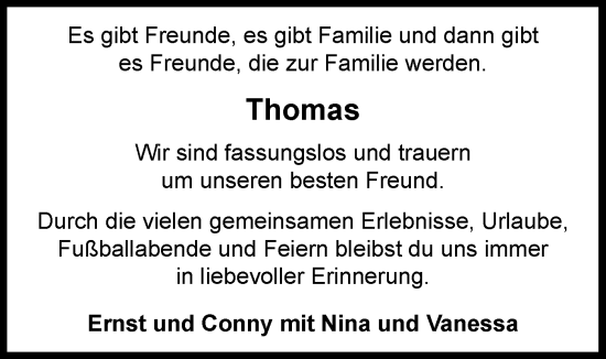 Traueranzeige von Thomas Schwalm von Nordwest-Zeitung