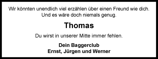 Traueranzeige von Thomas Schwalm von Nordwest-Zeitung