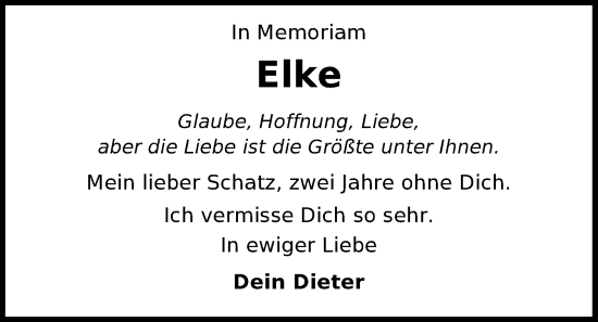 Traueranzeige von Elke Auberg von Nordwest-Zeitung