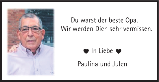 Traueranzeige von Emiliano Gutierrez Rodriguez von Nordwest-Zeitung