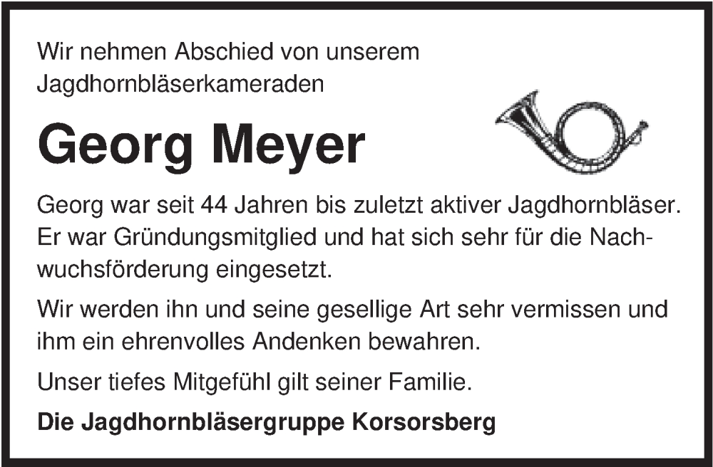  Traueranzeige für Georg Meyer vom 05.03.2024 aus Nordwest-Zeitung