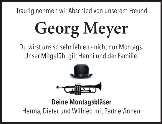Traueranzeige von Georg Meyer von Nordwest-Zeitung