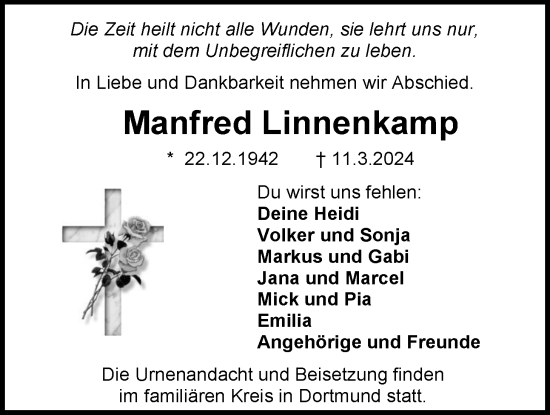 Traueranzeige von Manfred Linnenkamp von Emder Zeitung