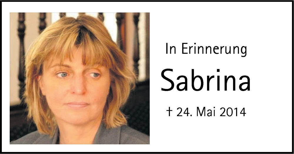 Traueranzeige für Sabrina Sonnabend vom 24.05.2024 aus Nordwest-Zeitung