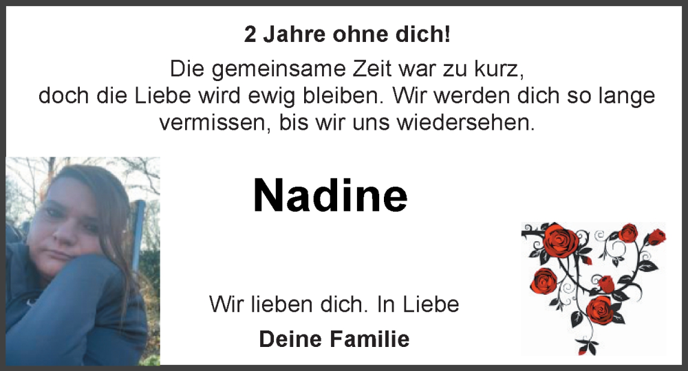  Traueranzeige für Nadine Schuldt vom 22.06.2024 aus Emder Zeitung