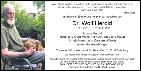 Traueranzeige von Wolf Herold von WZ/JW/AH