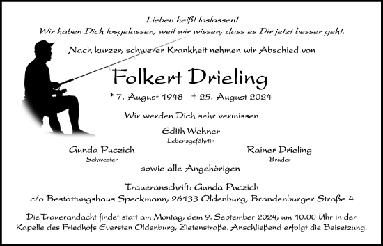 Traueranzeige von Folkert Drieling von Nordwest-Zeitung