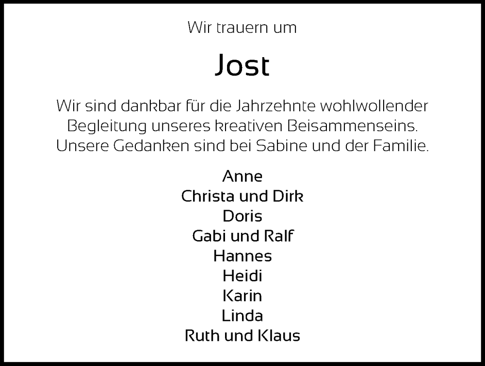  Traueranzeige für Jost Löhr vom 25.10.2025 aus Nordwest-Zeitung