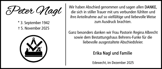 Traueranzeige von Erika Nagl von Nordwest-Zeitung