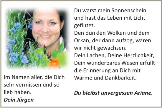 Traueranzeige von Ariane Kruse von Nordwest-Zeitung