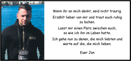 Traueranzeige von Jan Schilling von WZ/JW/AH