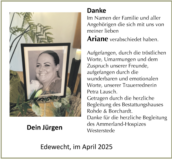 Traueranzeige von Ariane Kruse von Nordwest-Zeitung