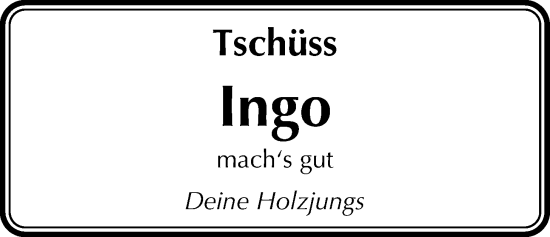Traueranzeige von Ingo Habben von WZ/JW/AH