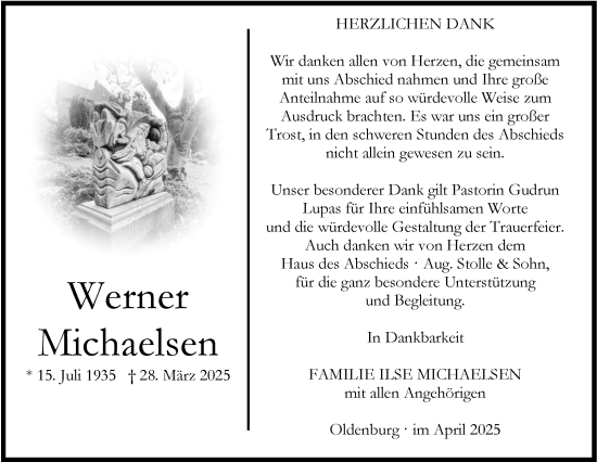 Traueranzeige von Werner Michaelsen von Nordwest-Zeitung