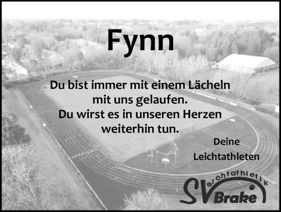 Traueranzeige von Fynn  von Nordwest-Zeitung