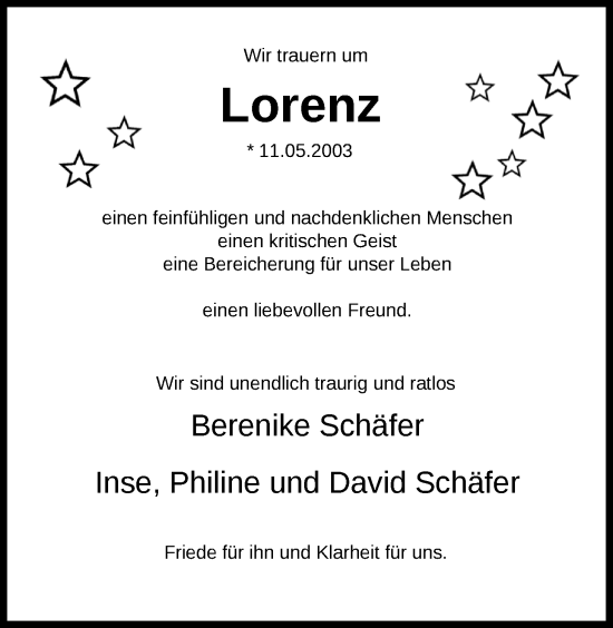 Traueranzeige von Lorenz Adje von Nordwest-Zeitung