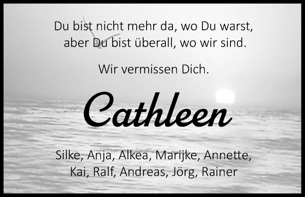  Traueranzeige für Cathleen Heyer vom 01.07.2025 aus Nordwest-Zeitung