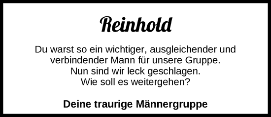 Traueranzeige von Reinhold Schlüters von Nordwest-Zeitung
