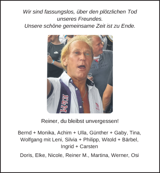 Traueranzeige von Reiner Wilken von Nordwest-Zeitung