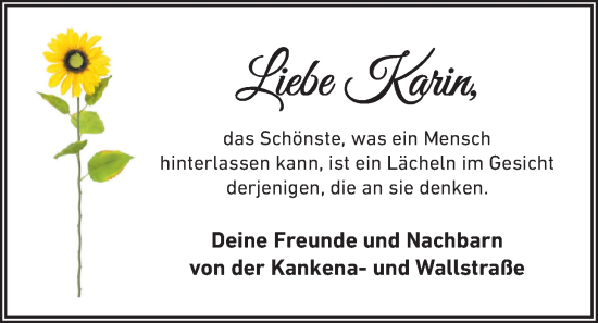 Traueranzeige von Karin Maier von WZ/JW/AH
