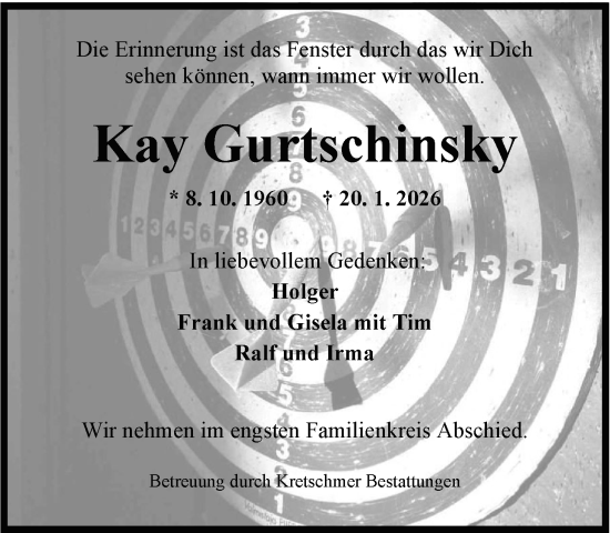 Traueranzeige von Kay Gurtschinsky von WZ/JW/AH