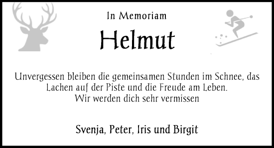 Traueranzeige von Helmut Stumm von WZ/JW/AH