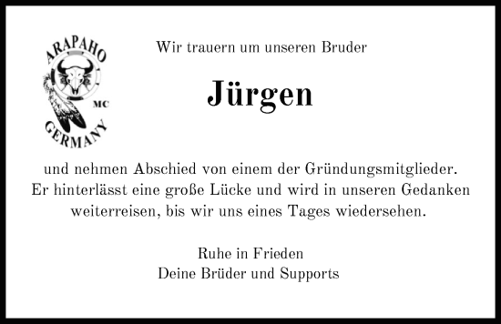 Traueranzeige von Jürgen Bakenhus von WZ/JW/AH