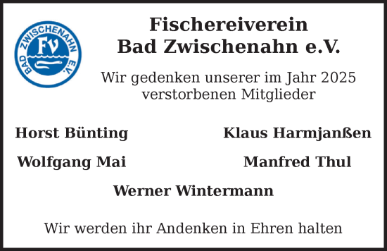 Traueranzeige von Klaus Harmjanßen von Nordwest-Zeitung