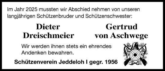 Traueranzeige von Sterbetafel vom 14.02.2026 von Nordwest-Zeitung