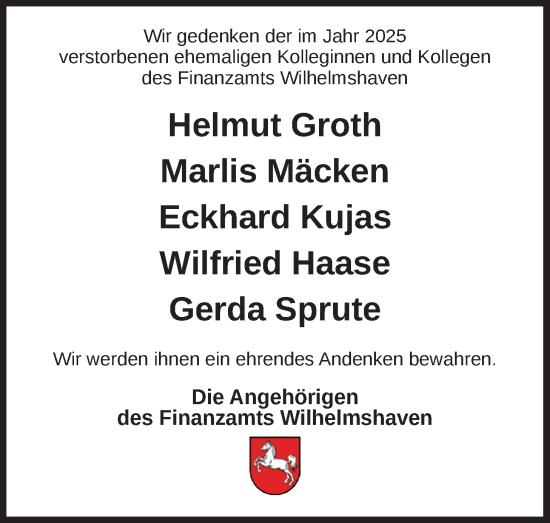 Traueranzeige von Sterbetafel vom 14.02.2026 von WZ/JW/AH