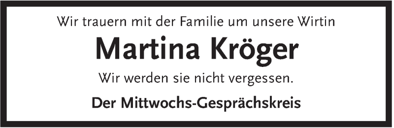  Traueranzeige für Martina Kröger vom 30.07.2014 aus Rhein-Zeitung