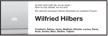 Traueranzeige von Wilfried Hilbers von Rhein-Zeitung