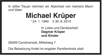 Traueranzeige von Michael Krüper von Rhein-Zeitung