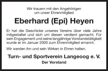 Traueranzeige von Eberhard Epi Heyen von Rhein-Zeitung