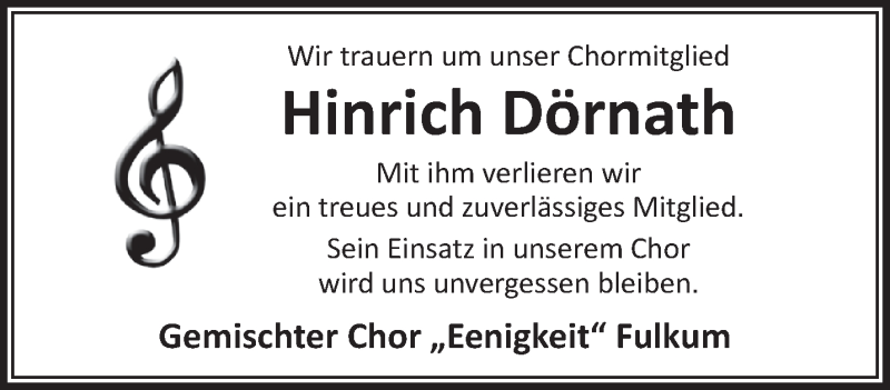  Traueranzeige für Hinrich Dörnath vom 08.03.2018 aus Rhein-Zeitung