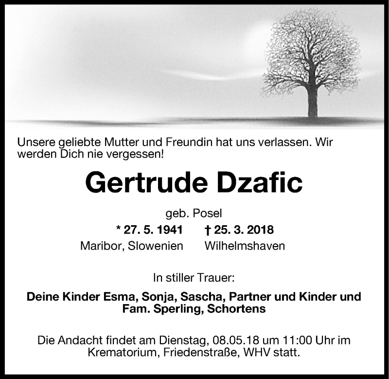  Traueranzeige für Dr. Stephan Huck vom 05.05.2018 aus Wilhelmshavener Zeitung